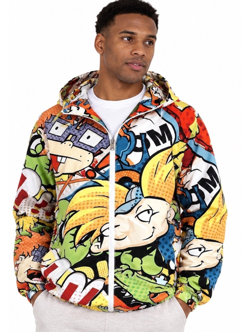 Nickelodeon x Members Only Hey Alnold windbreaker graphics jacket men size XL